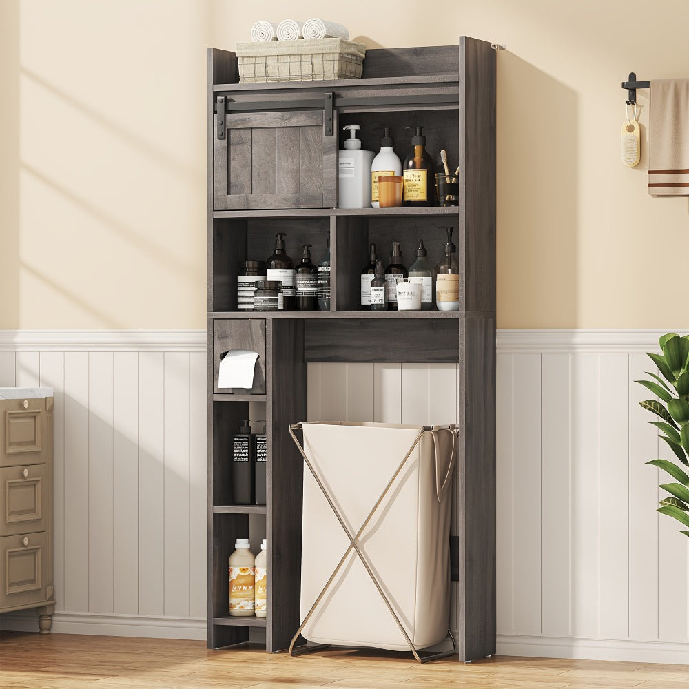 Over-the-Toilet Storage Organizer with Sliding Doors, Toilet Shelf Organizer for Entryway detail image - detail view 8