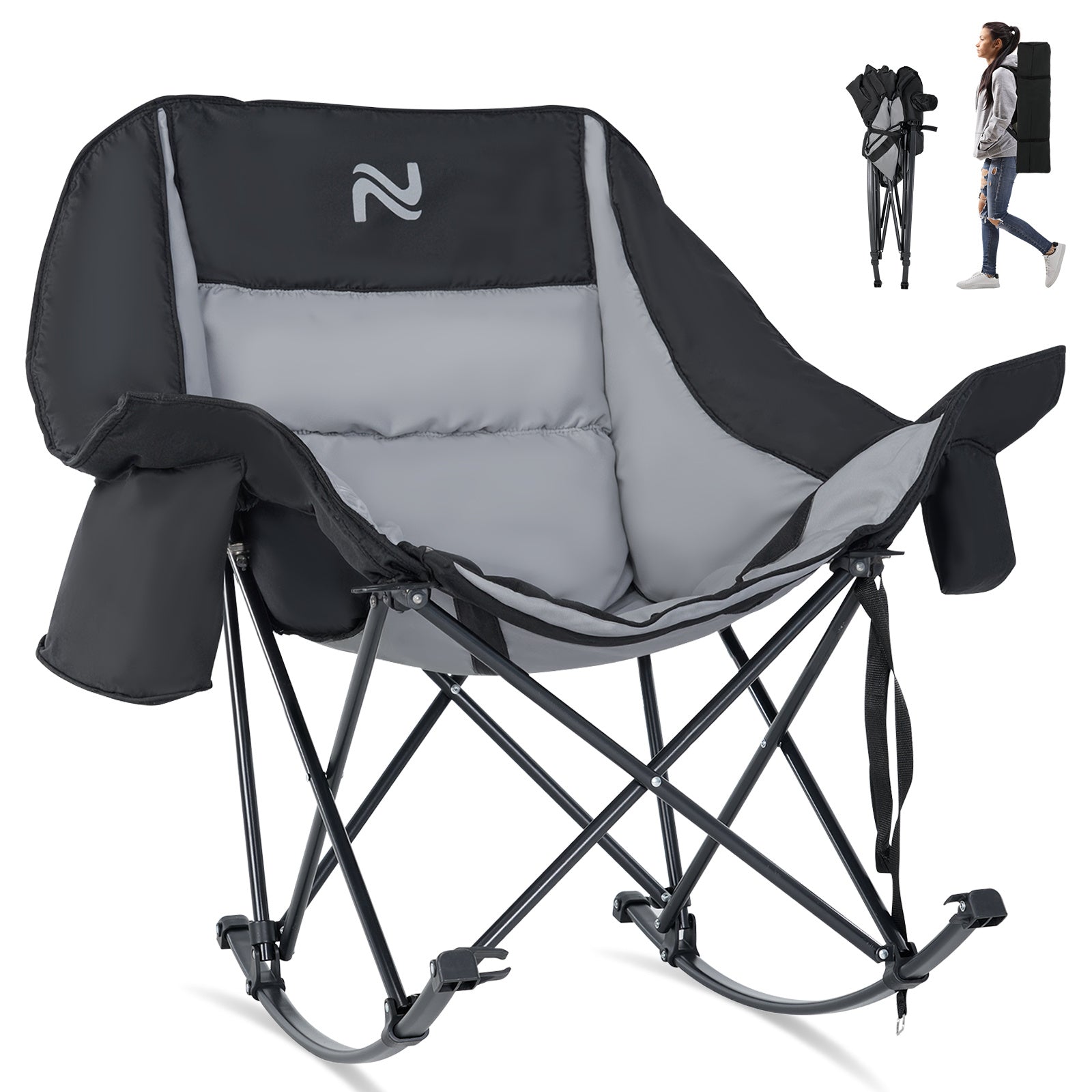 Camping Chair shown in the Black Gray option