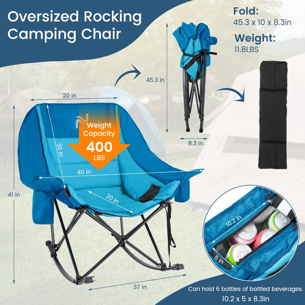 Oversized Camping Chair with High Back for Comfortable Everyday Seating in Patio detail image - detail view 14