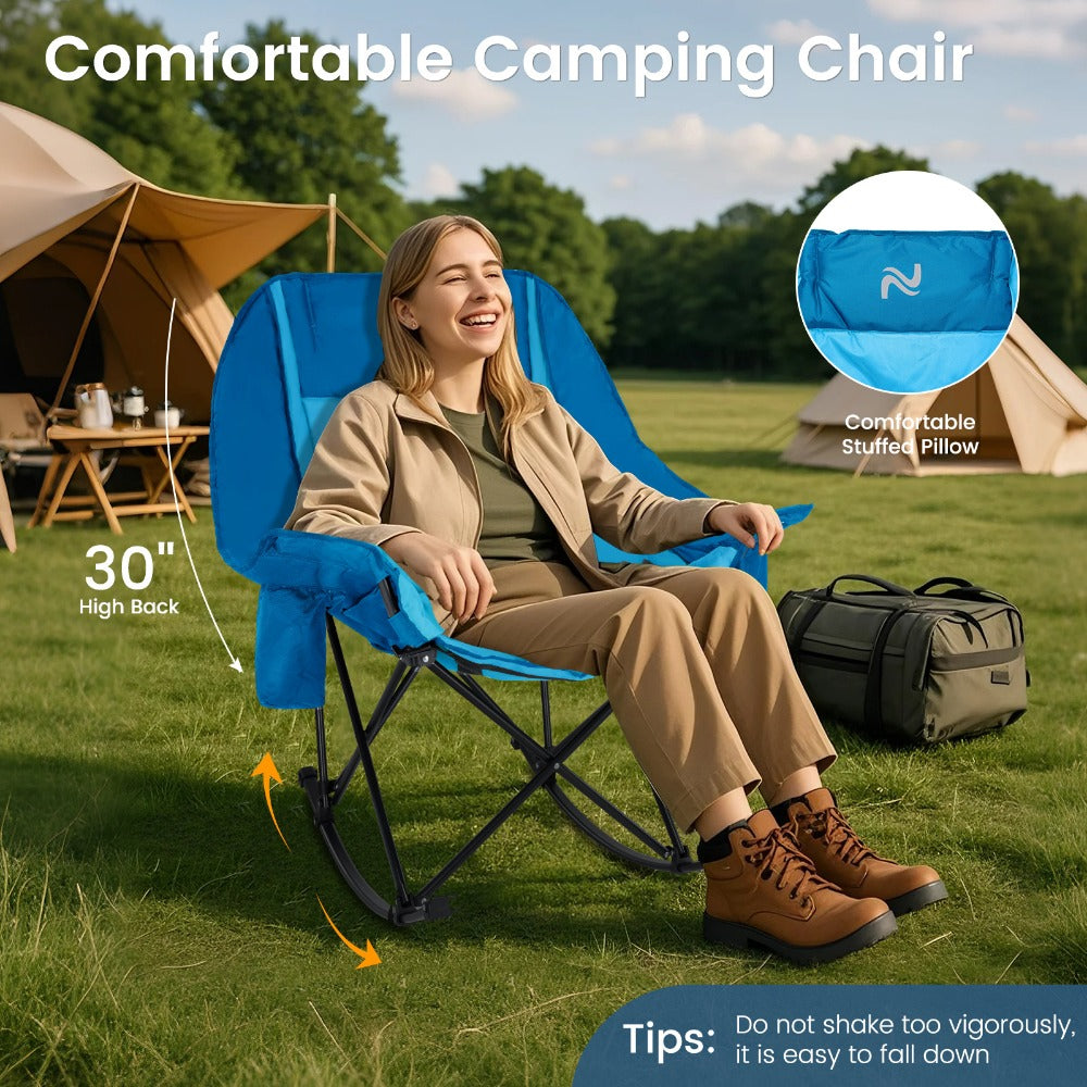 Oversized Camping Chair with High Back for Comfortable Everyday Seating in Patio detail image - detail view 15