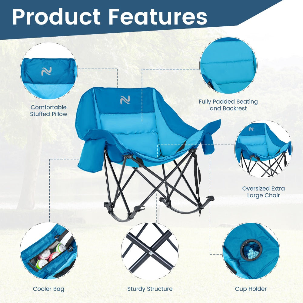 Oversized Camping Chair with High Back for Comfortable Everyday Seating in Patio detail image - detail view 16
