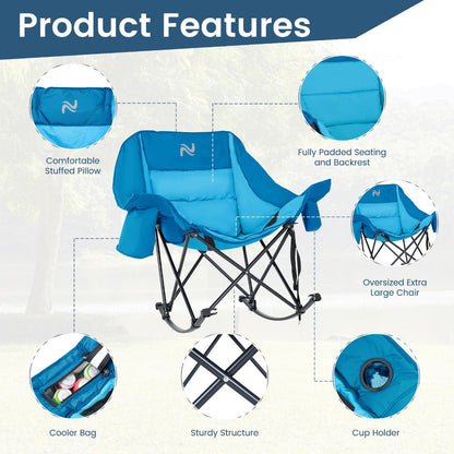 Oversized Camping Chair with High Back for Comfortable Everyday Seating in Patio detail image - detail view 16