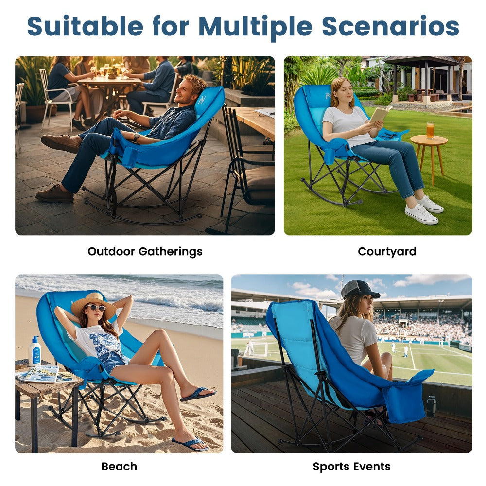 Oversized Camping Chair with High Back for Comfortable Everyday Seating in Patio detail image - detail view 18