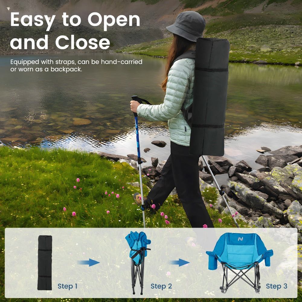 Oversized Camping Chair with High Back for Comfortable Everyday Seating in Patio detail image - detail view 20
