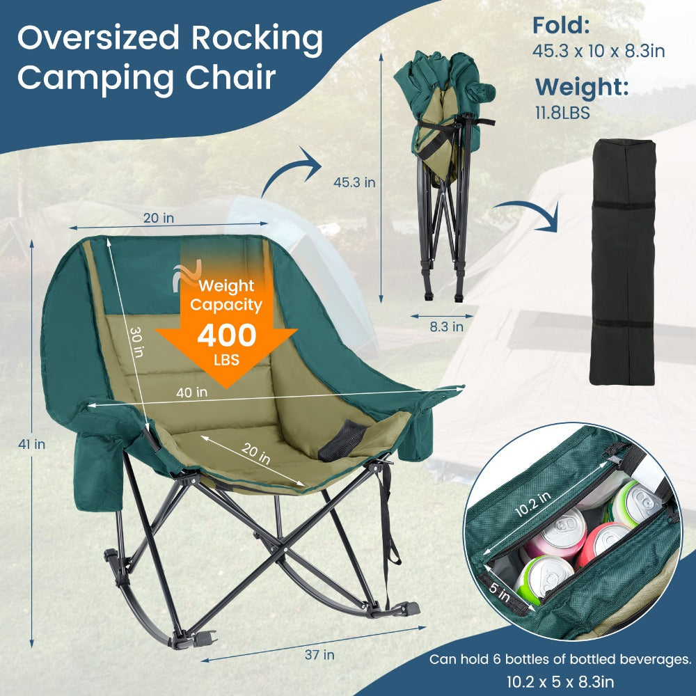 Oversized Camping Chair with High Back for Comfortable Everyday Seating in Patio detail image - detail view 24