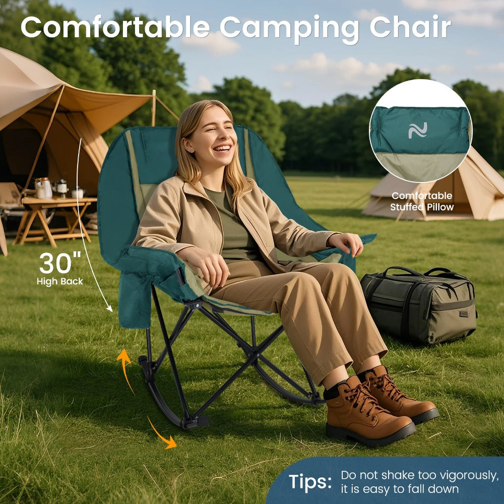 Oversized Camping Chair with High Back for Comfortable Everyday Seating in Patio detail image - detail view 25