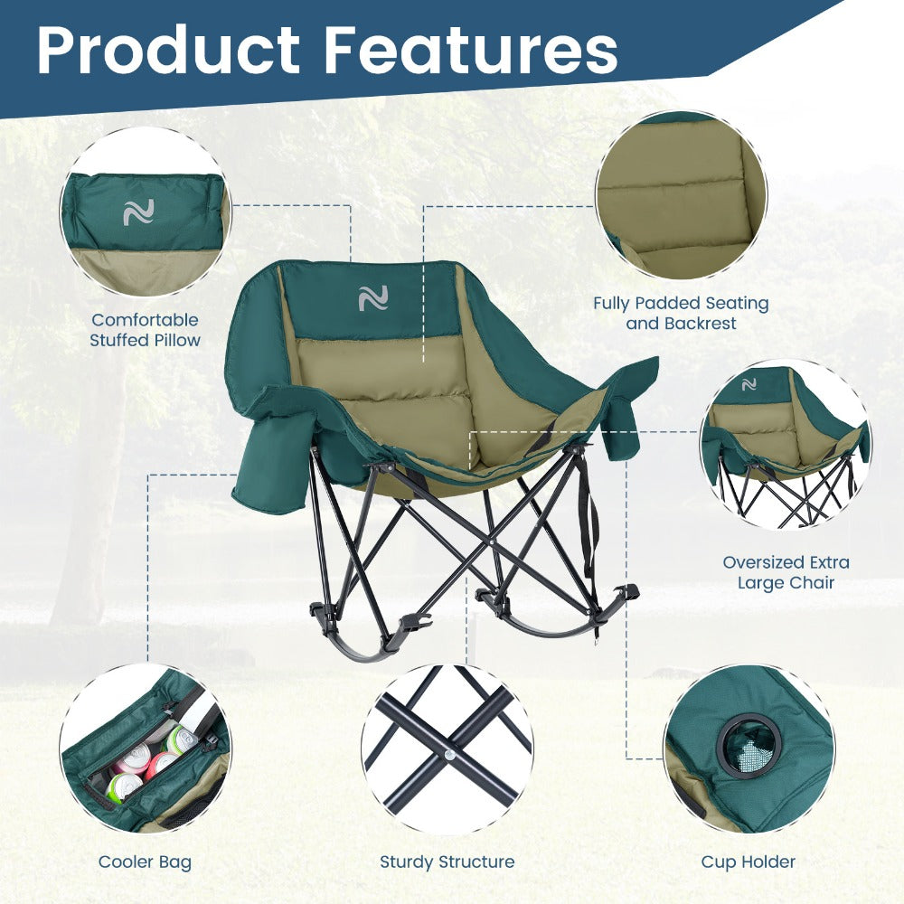 Oversized Camping Chair with High Back for Comfortable Everyday Seating in Patio detail image - detail view 26