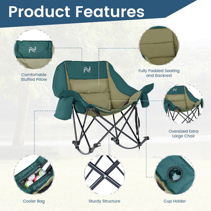 Oversized Camping Chair with High Back for Comfortable Everyday Seating in Patio detail image - detail view 26