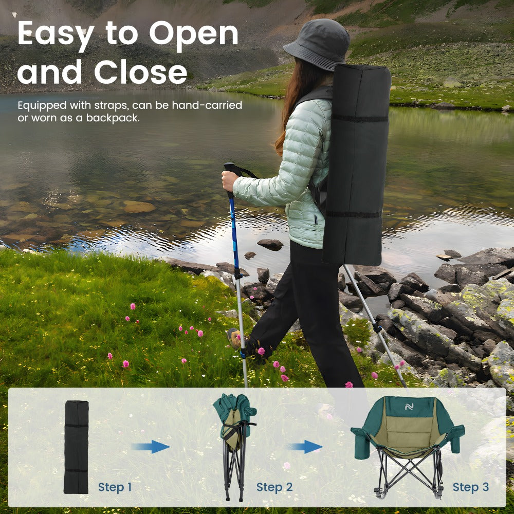 Oversized Camping Chair with High Back for Comfortable Everyday Seating in Patio detail image - detail view 30