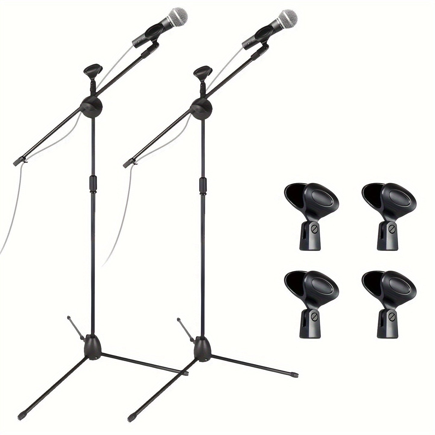 Adjustable Microphone Boom Stand shown in the Black (2 Pack) option