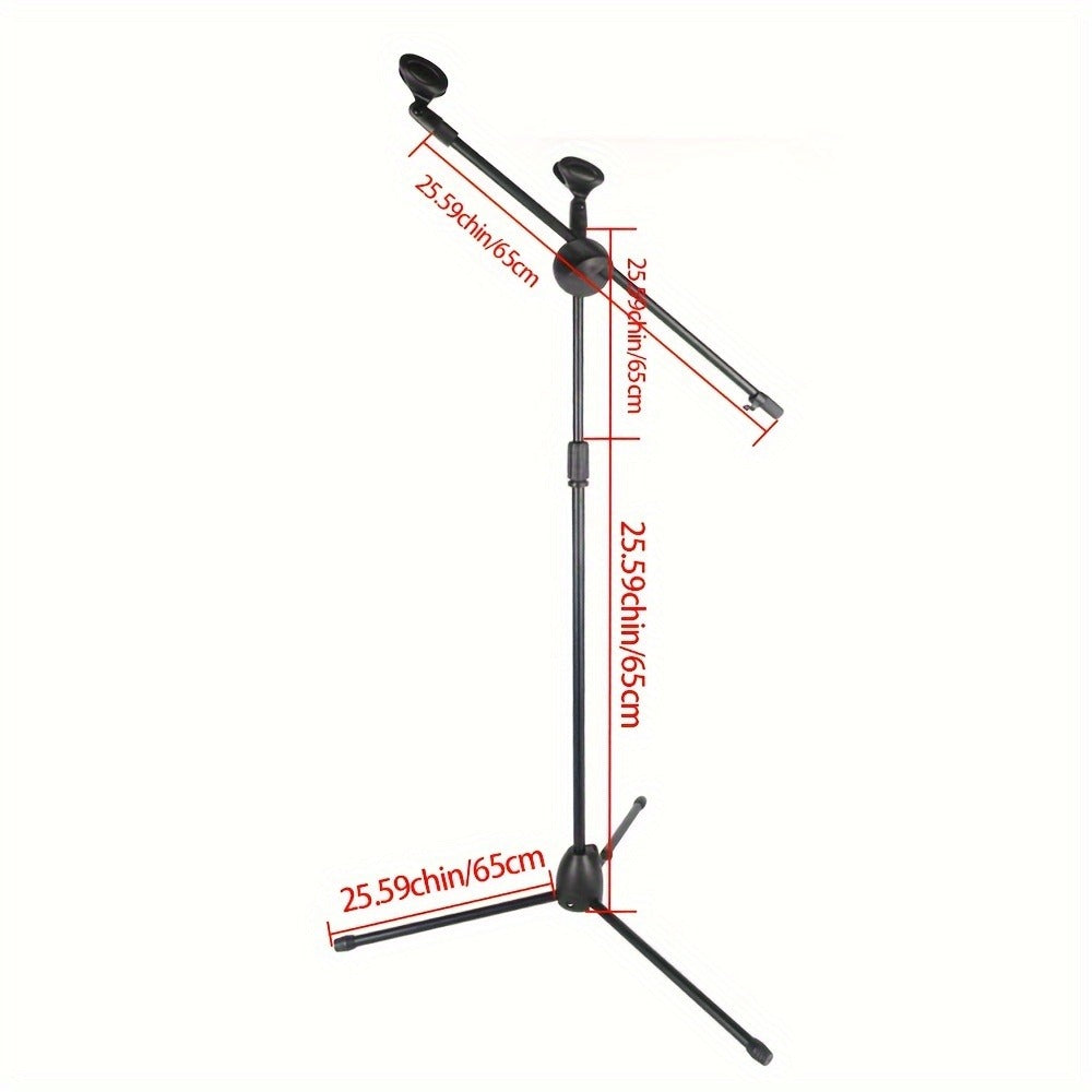 Pair of Adjustable Tripod Microphone Boom Stands for Stage and Studio detail image