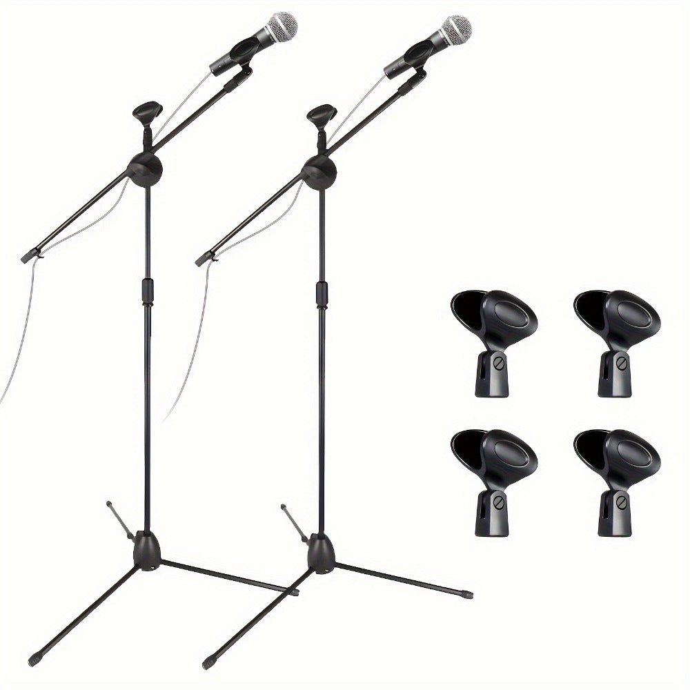 Pair of Adjustable Tripod Microphone Boom Stands for Stage and Studio detail image - detail view 3