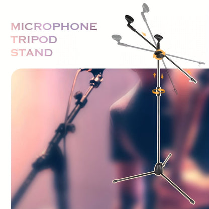 Pair of Adjustable Tripod Microphone Boom Stands for Stage and Studio detail image - detail view 4