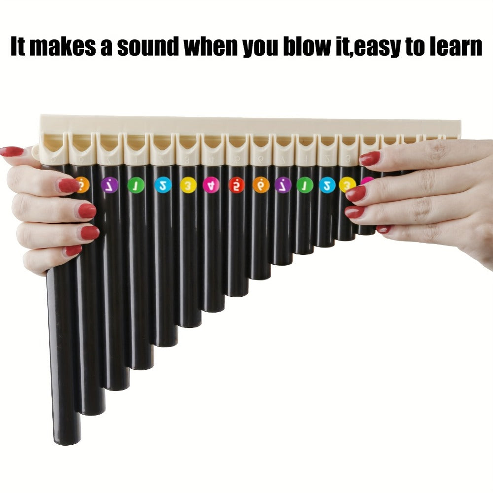 Pan Flute, 1pc, 18-Bar, Black for Lessons and Practice for Home Practice, Rehearsal detail image - detail view 3