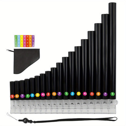 Pan Flute, 1pc, 18-Bar, Black for Lessons and Practice for Home Practice, Rehearsal detail image - detail view 6