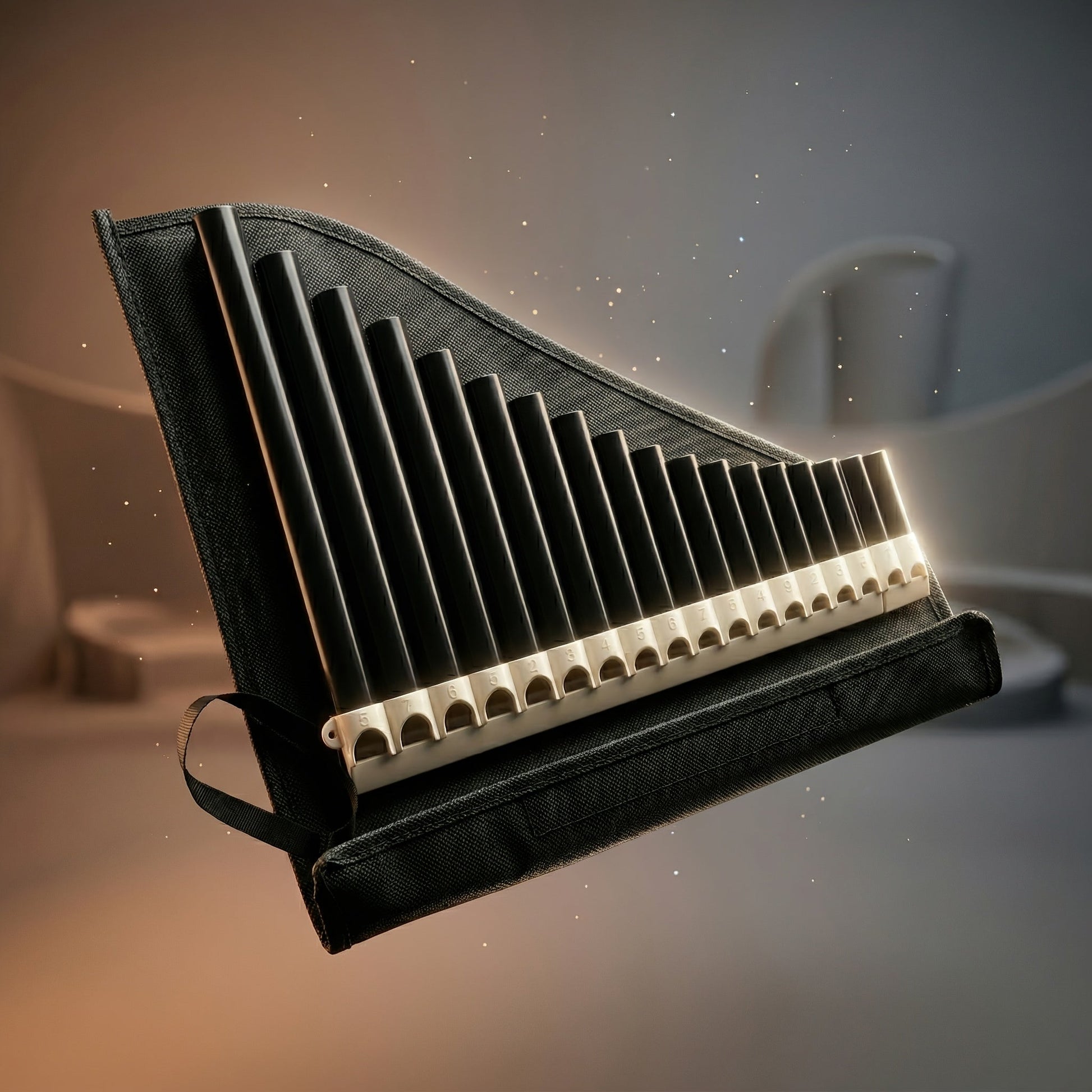 Pan Flute shown in the Portable Storage Model (with Storage Bag) option