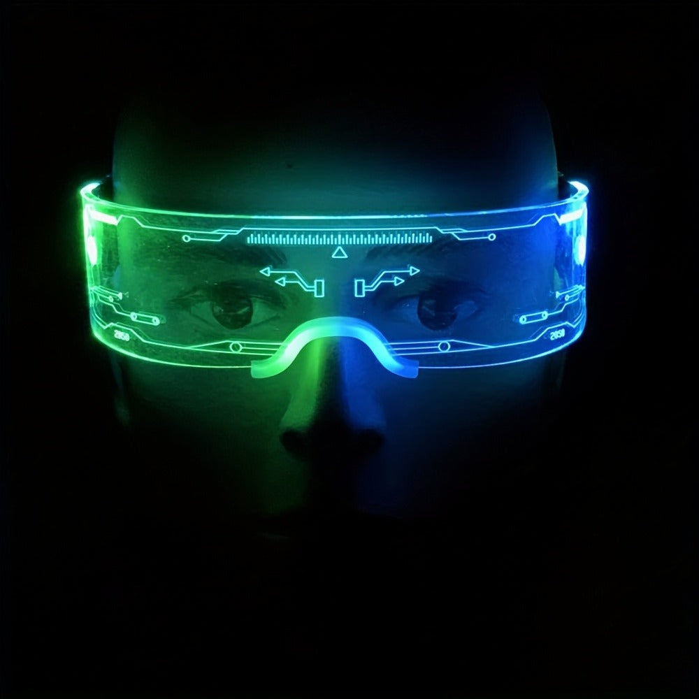 Party Accessories - LED Light Up Glasses 2 Pack 7 Colors 4 Lighting Modes Honeycomb Visor - product detail view 4