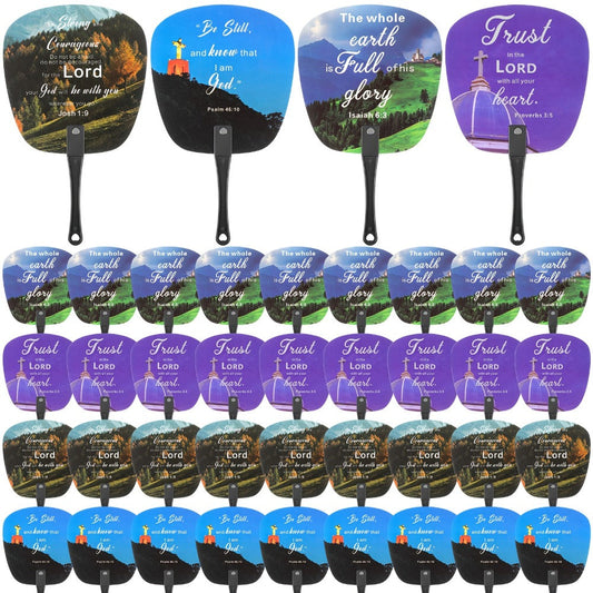 Party Favor - Handheld Fans 36 Pack Bible Christian Church Fan Bulk Decorative Cooling - main product view
