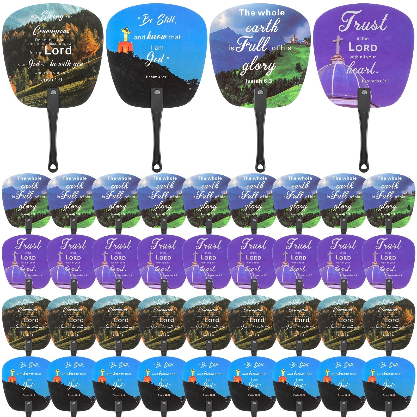 Party Favor - Handheld Fans 36 Pack Bible Christian Church Fan Bulk Decorative Cooling - product detail view 6