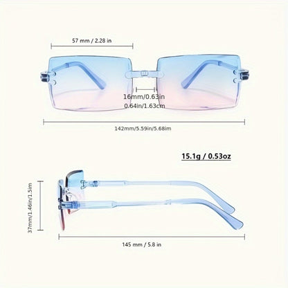 Party Glasses - 10 Pack Candy Color Frameless Rectangular Novelty Eyewear Photo Booth - product detail view 4
