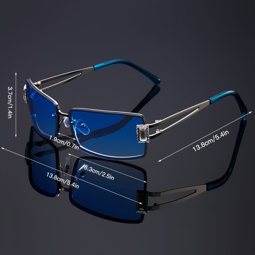 Party Glasses - Oversized Square for Men Women Extra Large Luxury Gradient Ombre Retro - product detail view 12