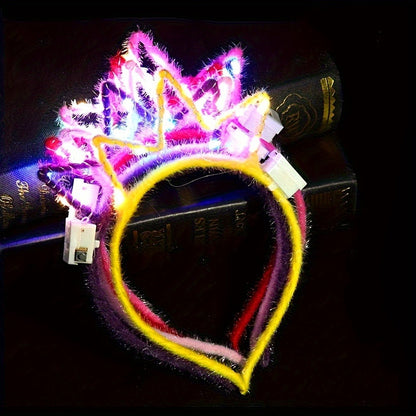 Party Headbands - LED Crown Headband Bulk Pack 25 PCS | Light Up Flashing Crowns 3 Modes - product detail view 4
