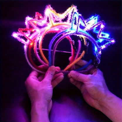 Party Headbands - LED Crown Headband Bulk Pack 25 PCS | Light Up Flashing Crowns 3 Modes - product detail view 6