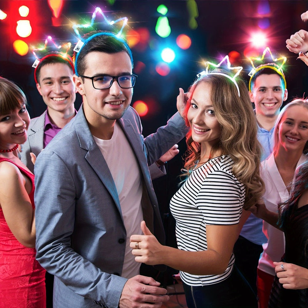 Party Headbands - LED Crown Headband Bulk Pack 25 PCS | Light Up Flashing Crowns 3 Modes - product detail view 7