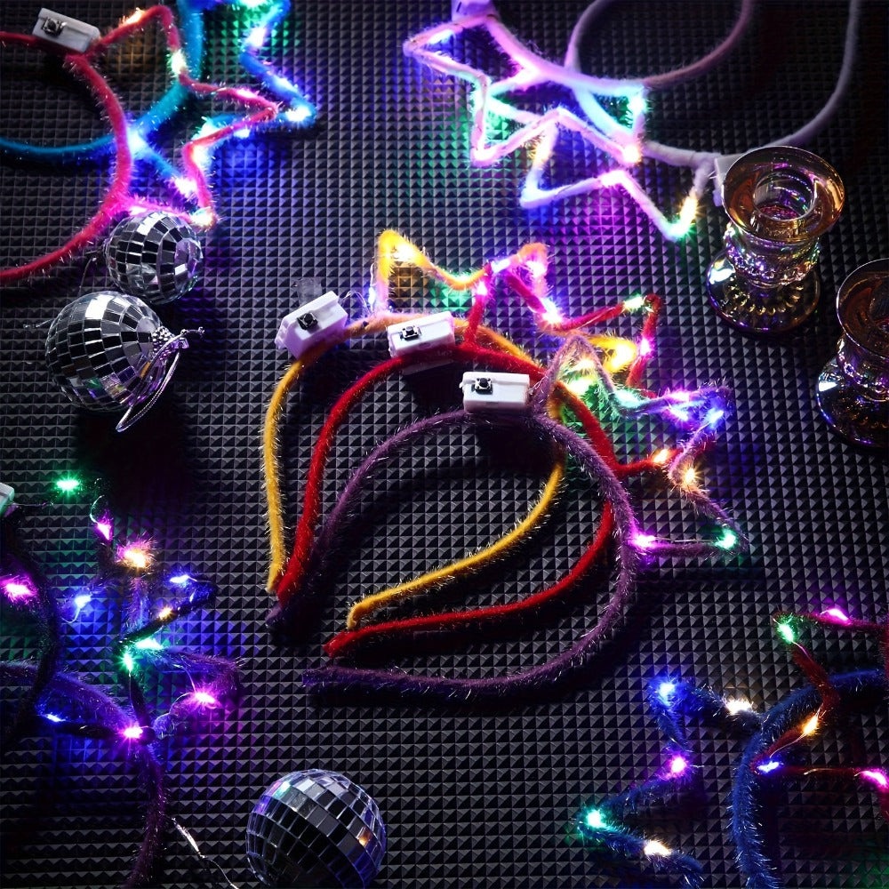Party Headbands - LED Crown Headband Bulk Pack 25 PCS | Light Up Flashing Crowns 3 Modes - product detail view 8