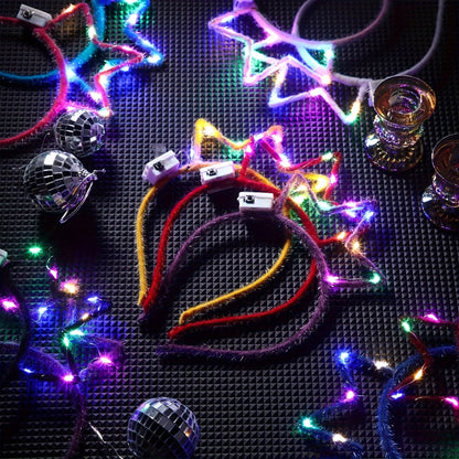 Party Headbands - LED Crown Headband Bulk Pack 25 PCS | Light Up Flashing Crowns 3 Modes - product detail view 8