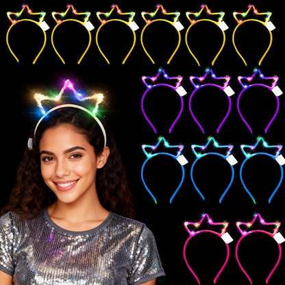 Party Headbands - LED Crown Headband Bulk Pack 25 PCS | Light Up Flashing Crowns 3 Modes - product detail view 9