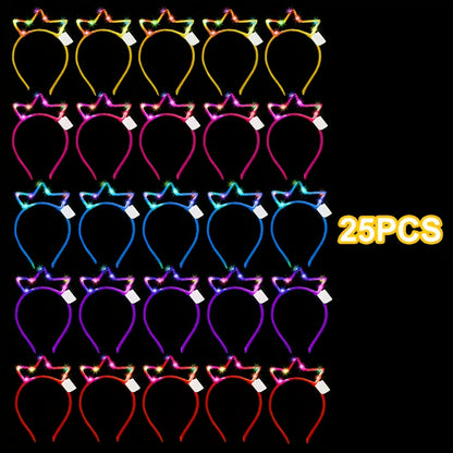 Party Headbands - LED Crown Headband Bulk Pack 25 PCS | Light Up Flashing Crowns 3 Modes - product detail view 10