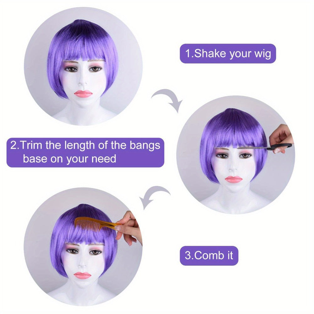 Party Supplies - Wig and Sunglasses Set 14-16 Pieces - Neon Colorful Short Bob Wigs with - product detail view 5