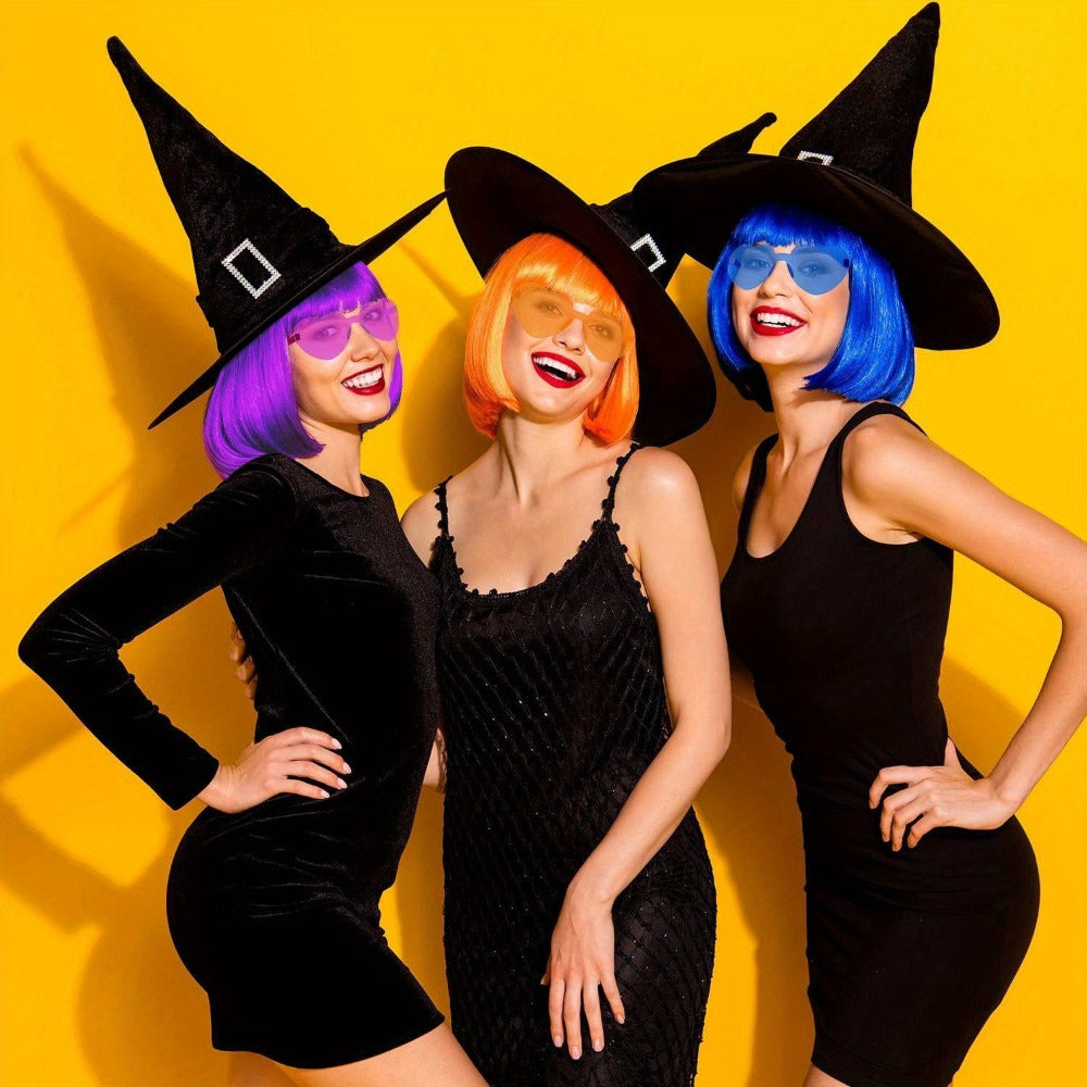 Party Supplies - Wig and Sunglasses Set 14-16 Pieces - Neon Colorful Short Bob Wigs with - product detail view 8
