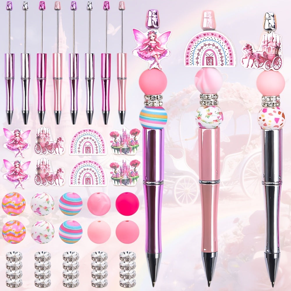 Pen Toppers - Unicorn 8 Sets Princess Castle & Pink Fairy Wooden Decorative Pencil for - main product view