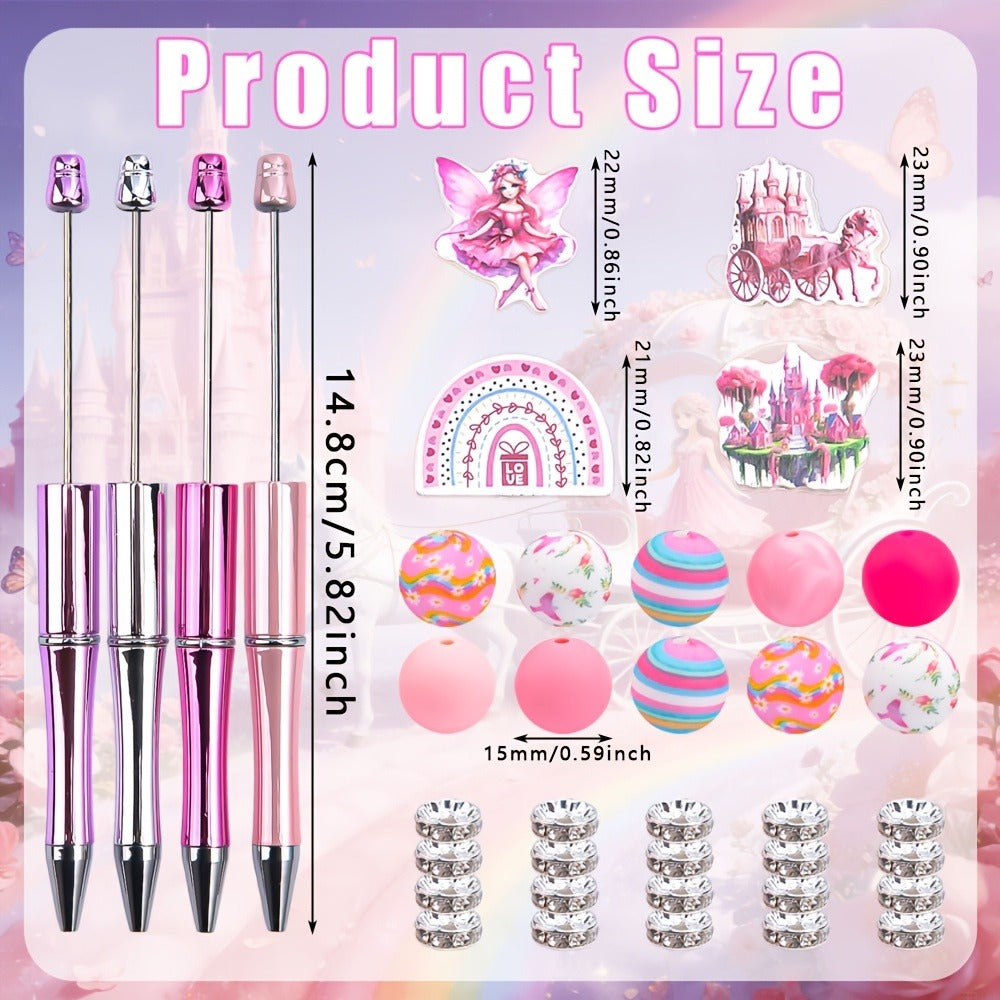 Pen Toppers - Unicorn 8 Sets Princess Castle & Pink Fairy Wooden Decorative Pencil for - product detail view 2