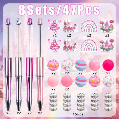 Pen Toppers - Unicorn 8 Sets Princess Castle & Pink Fairy Wooden Decorative Pencil for - product detail view 3