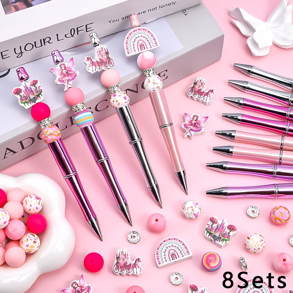 Pen Toppers - Unicorn 8 Sets Princess Castle & Pink Fairy Wooden Decorative Pencil for - product detail view 5