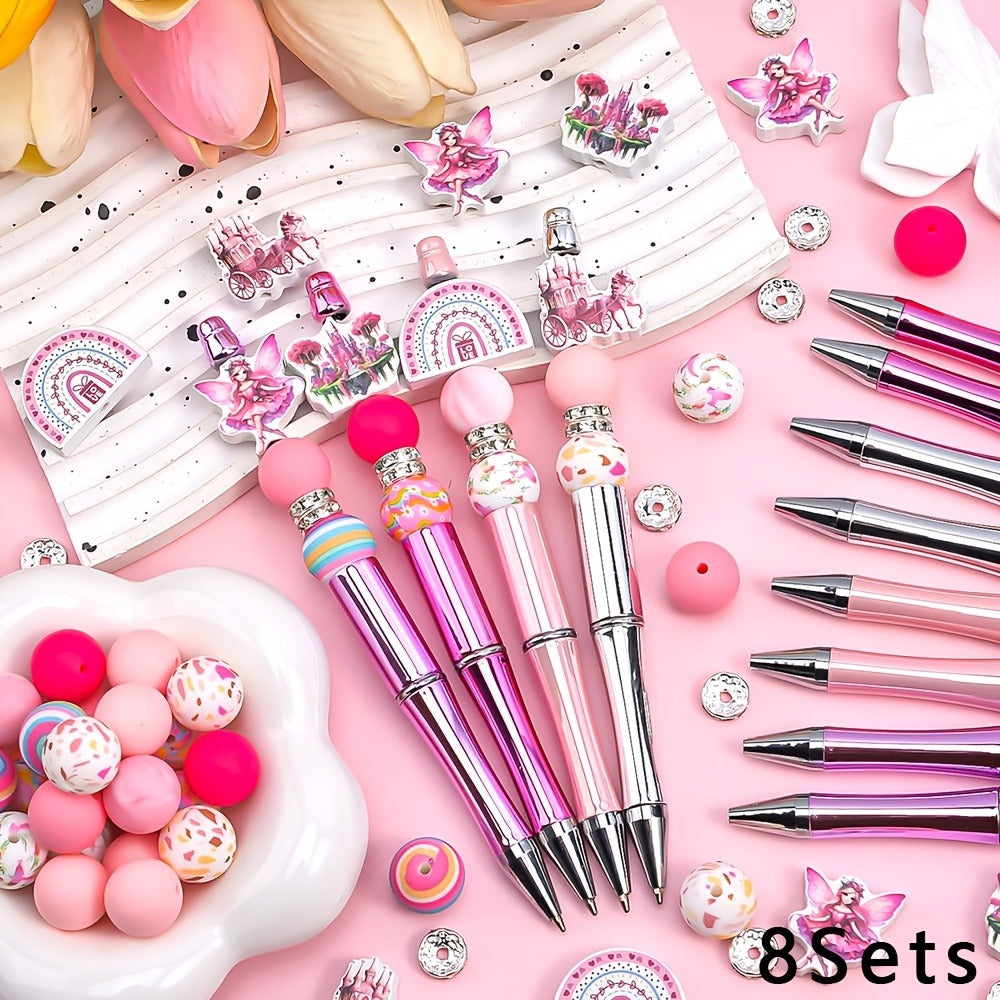 Pen Toppers - Unicorn 8 Sets Princess Castle & Pink Fairy Wooden Decorative Pencil for - product detail view 7