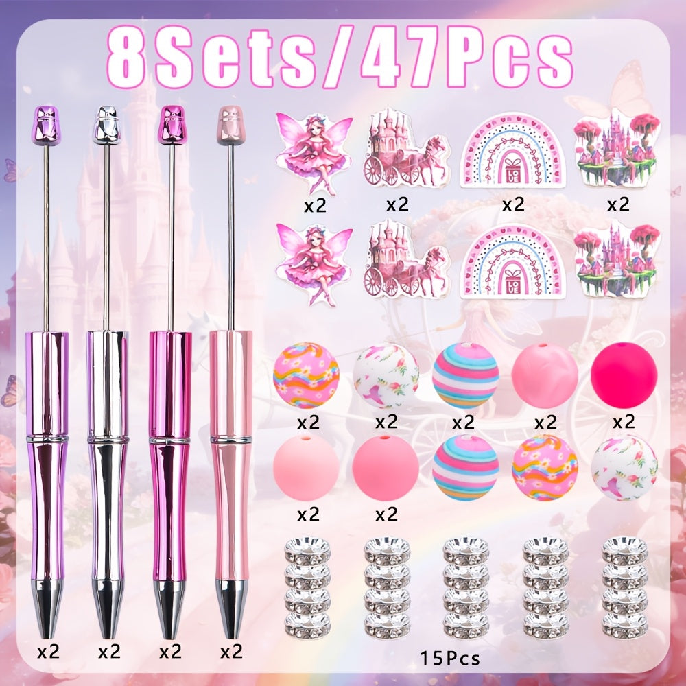 Pen Toppers - Unicorn 8 Sets Princess Castle & Pink Fairy Wooden Decorative Pencil for - product detail view 8