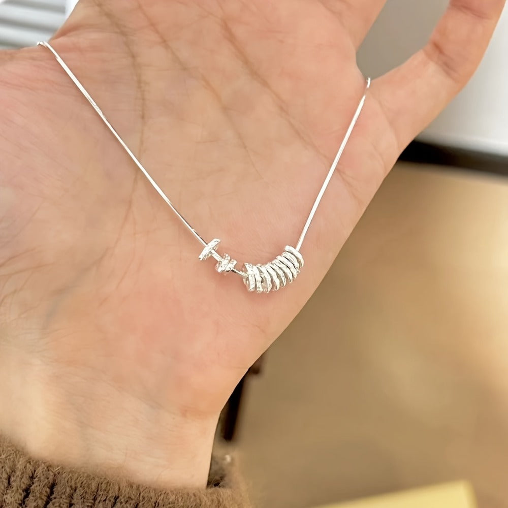 Pendant Necklace - 925 Sterling Silver for Women - Hypoallergenic Elegant Classic , White - product detail view 2