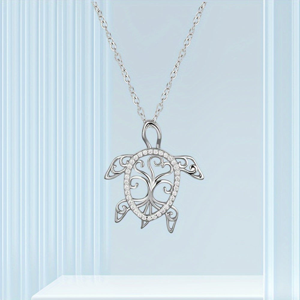 Pendant Necklace - 925 Sterling Silver Sea Turtle Tree of Life Ocean Women Beach Jewelry Gift - product detail view 4