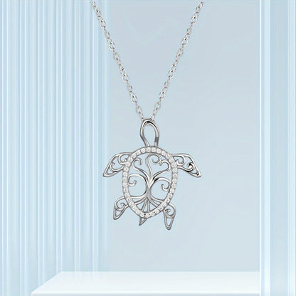 Pendant Necklace - 925 Sterling Silver Sea Turtle Tree of Life Ocean Women Beach Jewelry Gift - product detail view 4