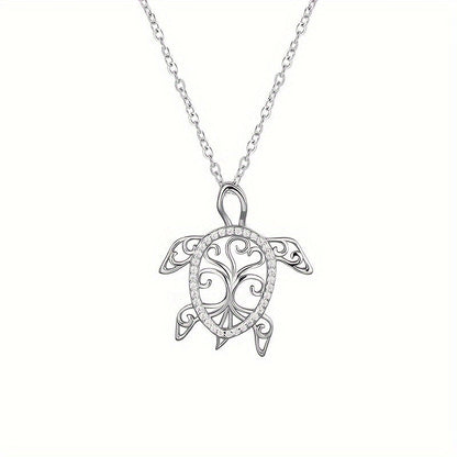 Pendant Necklace - 925 Sterling Silver Sea Turtle Tree of Life Ocean Women Beach Jewelry Gift - product detail view 6