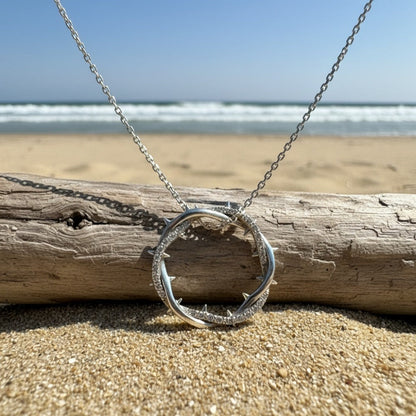 Pendant Necklace - Moissanite Ring 925 Silver 1 Carat Thorn Design Sparkling Diamond - product detail view 6