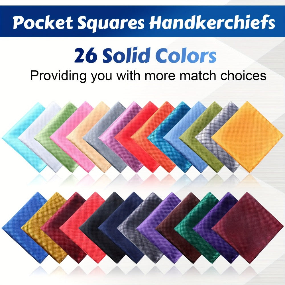 Pocket Squares - for Men 52pcs Bulk Set - Soft Woven Handkerchief Suit Accessories 9x9 Inch - product detail view 5