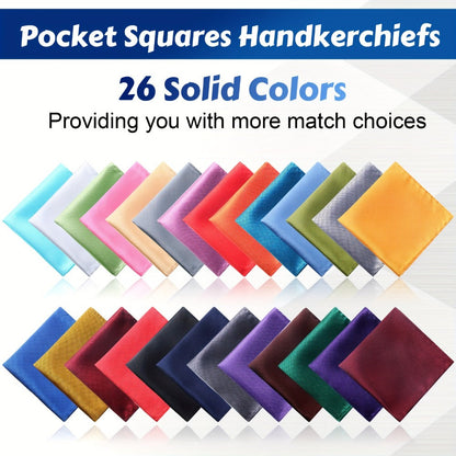 Pocket Squares - for Men 52pcs Bulk Set - Soft Woven Handkerchief Suit Accessories 9x9 Inch - product detail view 5