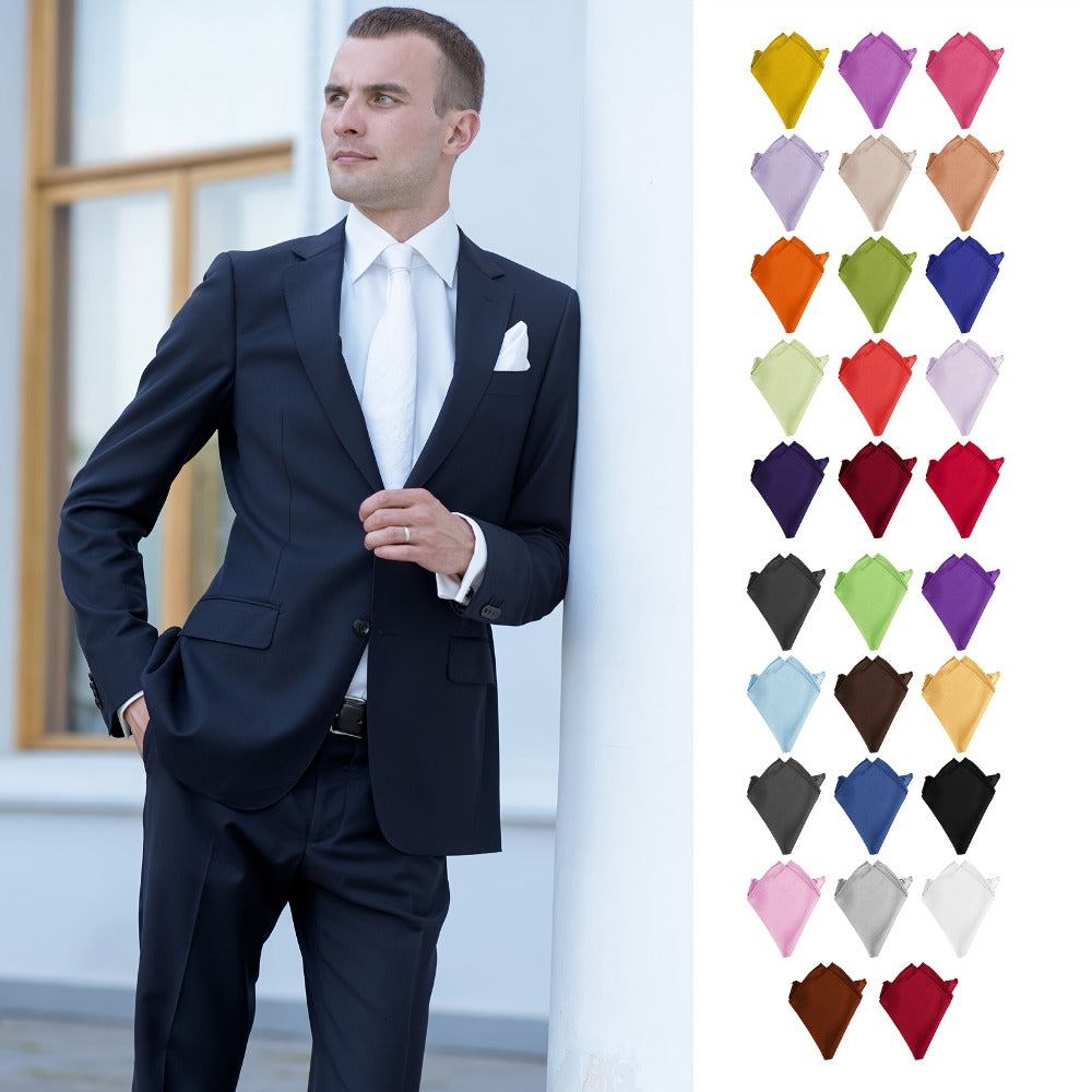 Pocket Squares - Square Set 30 Pack for Men Solid Color Handkerchiefs Soft Quick-Dry Fabric - product detail view 11