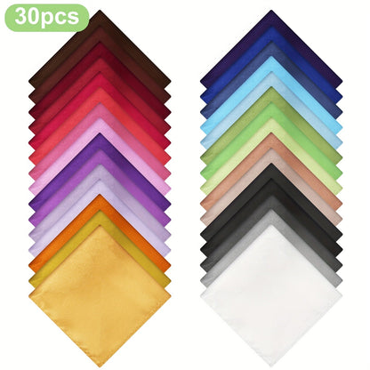 Pocket Squares - Square Set 30 Pack for Men Solid Color Handkerchiefs Soft Quick-Dry Fabric - product detail view 16