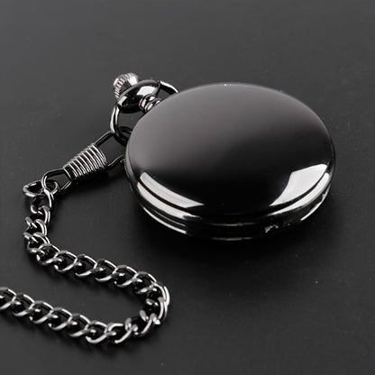 Pocket Watch - for Men Classic Engraved Quartz Round Design World Time Groomsmen Gift - product detail view 2